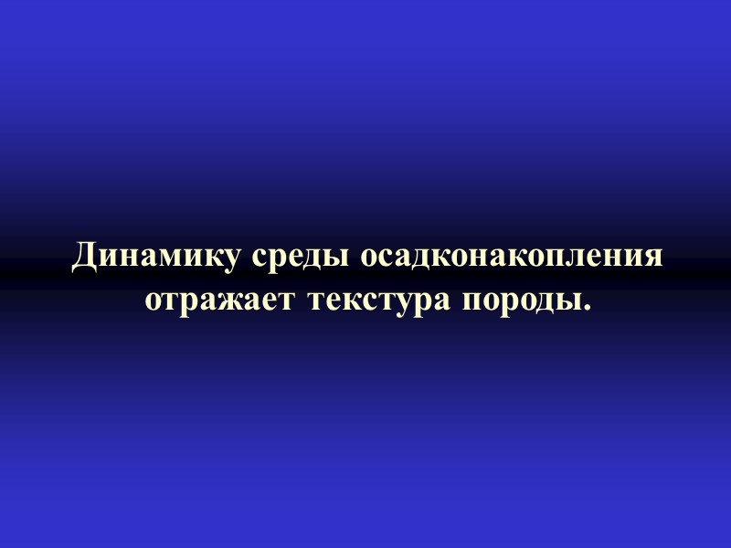 Динамику среды осадконакопления отражает текстура породы.